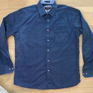 Johnston & Murphy Navy Casual Button-Down Shirt